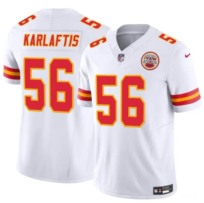 Men’s Kansas City Chiefs #56 George Karlaftis White 2024 F.U.S.E Vapor Untouchable Limited Stitched Football Jersey