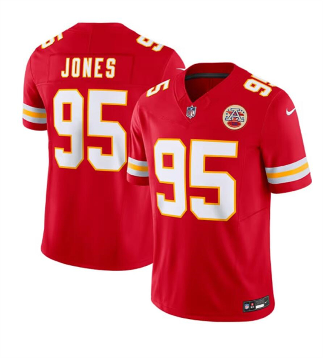 Men’s Kansas City Chiefs #95 Chris Jones Red 2024 F.U.S.E Vapor Untouchable Limited Stitched Football Jersey