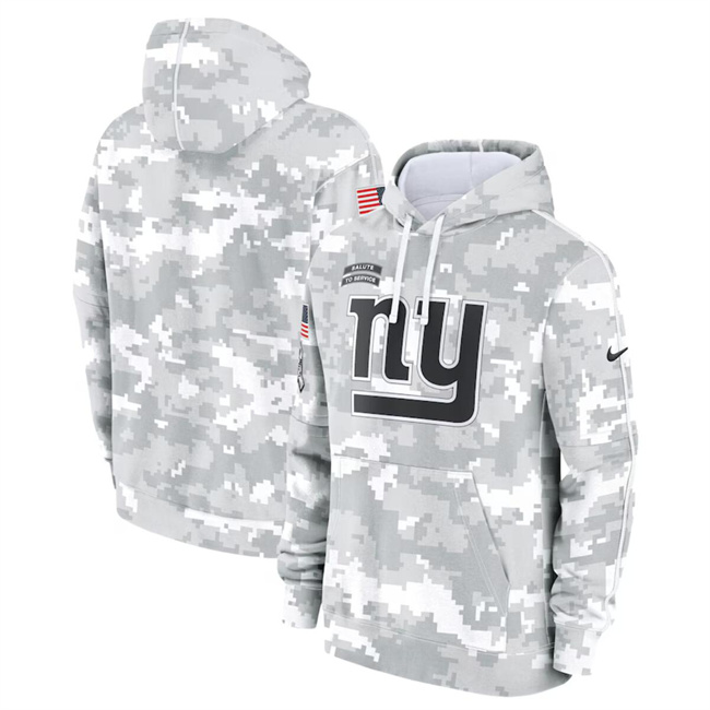 Men's New York Giants 2024 Arctic Camo Salute to Service Club Fleece Pullover Hoodie