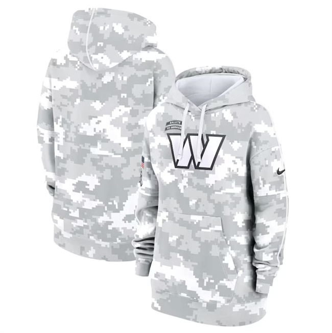 Women's Washington Commanders 2024 Arctic Camo Salute To Service Club Fleece Pullover Hoodie(Run Small)