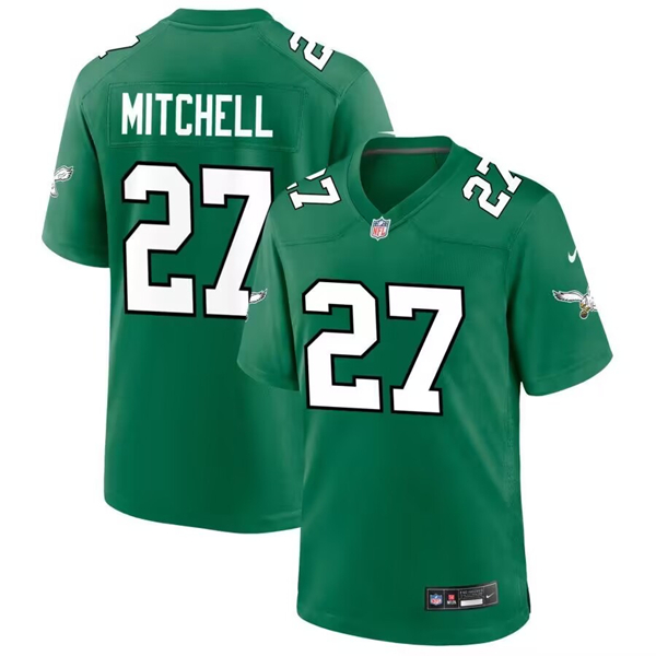 Men's Philadelphia Eagles #27 Quinyon Mitchell Kelly Green Limited Football Stitched Game Jersey