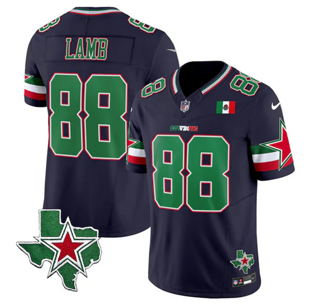 Men's Dallas Cowboys #88 CeeDee Lamb Navy 2024 F.U.S.E. Mexico Vapor Untouchable Limited Stitched Jersey