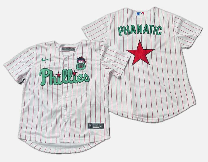 Men's Philadelphia Phillies Phanatic White Green LOGO Name Cool Base Stitched Baseball Jersey