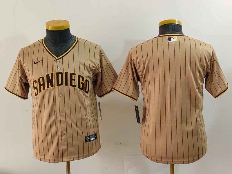 Youth San Diego Padres Blank Tan 2023 Cool Base Stitched Jersey