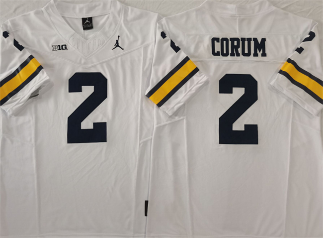 Men's Michigan Wolverines #2 Blake Corum 2023 F.U.S.E. White Stitched Jersey