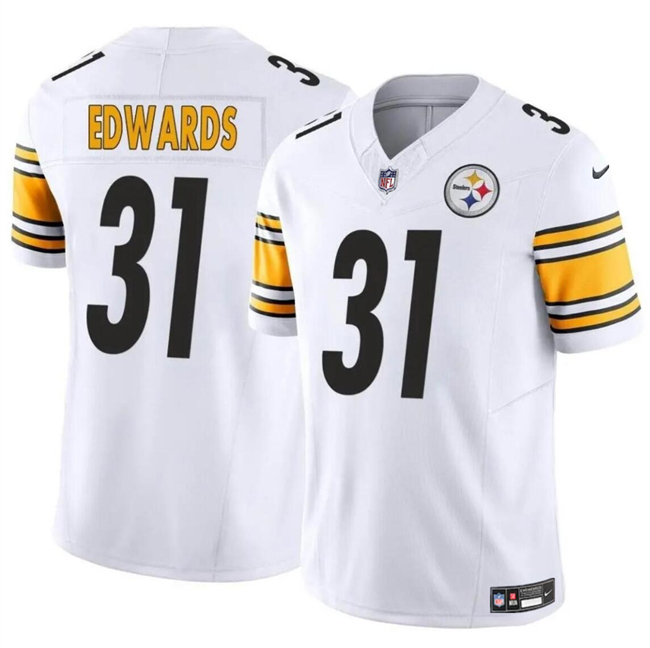 Youth Pittsburgh Steelers #31 Daijun Edwards White 2023 F.U.S.E. Vapor Untouchable Limited Stitched Football Jersey