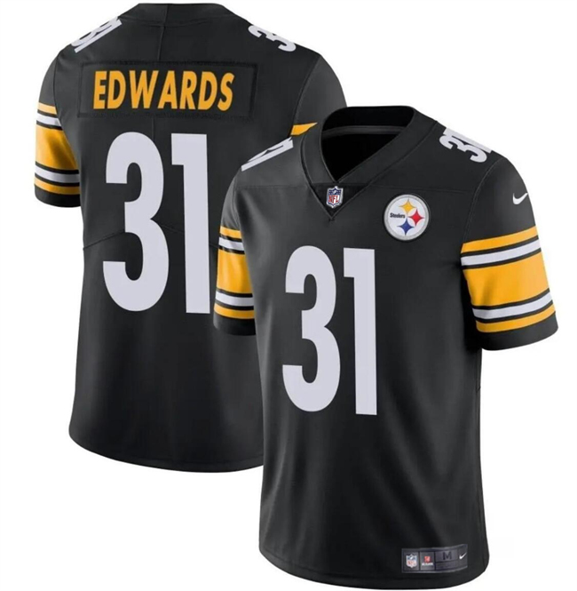 Youth Pittsburgh Steelers #31 Daijun Edwards Black Vapor Untouchable Limited Stitched Football Jersey