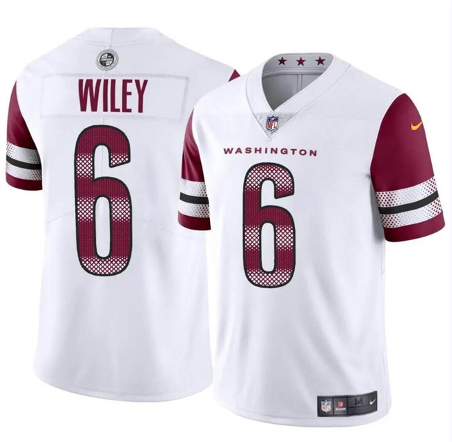 Youth Washington Commanders #6 Michael Wiley White 2024 Vapor Limited Stitched Football Jersey