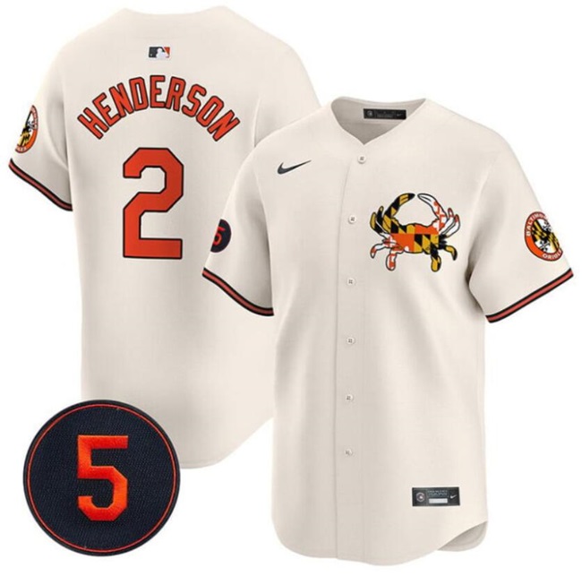 Men's Baltimore Orioles #2 Gunnar Henderson Cream With Patch Vapor Premier Limited Stitched Baseball Jersey