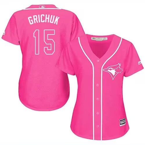 Women's Toronto Blue Jays #15 Randal Grichuk Pink Fashion Limited Stitched Baseball Jersey