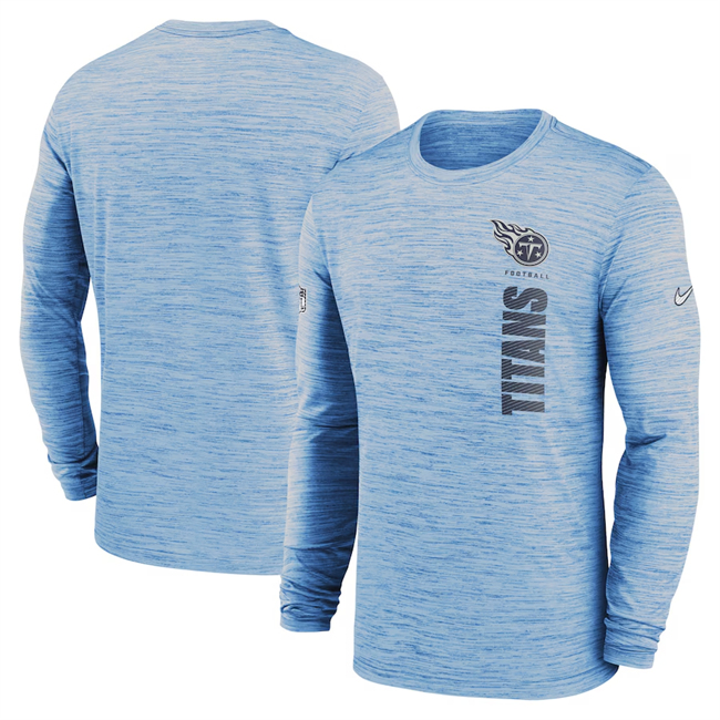 Men's Tennessee Titans Blue 2024 Sideline Team Velocity Performance Long Sleeve T-Shirt