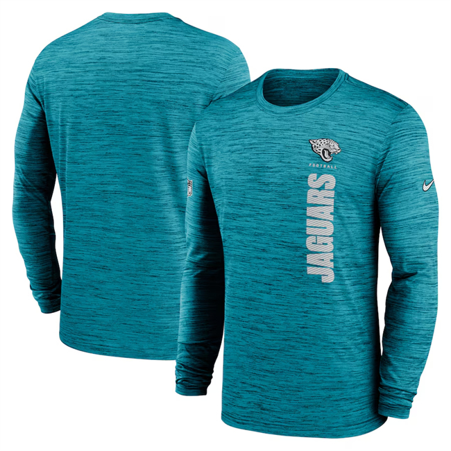 Men's Jacksonville Jaguars Teal 2024 Sideline Team Velocity Performance Long Sleeve T-Shirt