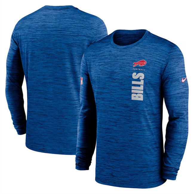 Men's Buffalo Bills Royal 2024 Sideline Team Velocity Performance Long Sleeve T-Shirt