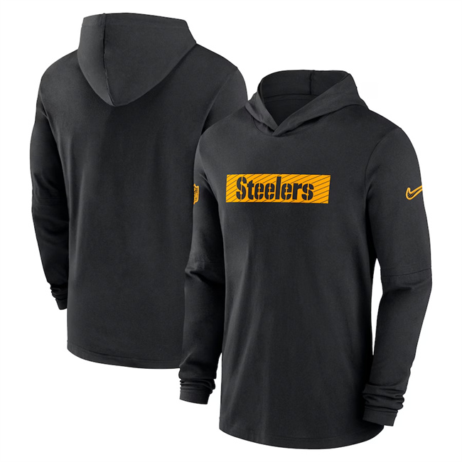 Men's Pittsburgh Steelers Black Sideline Performance Hoodie