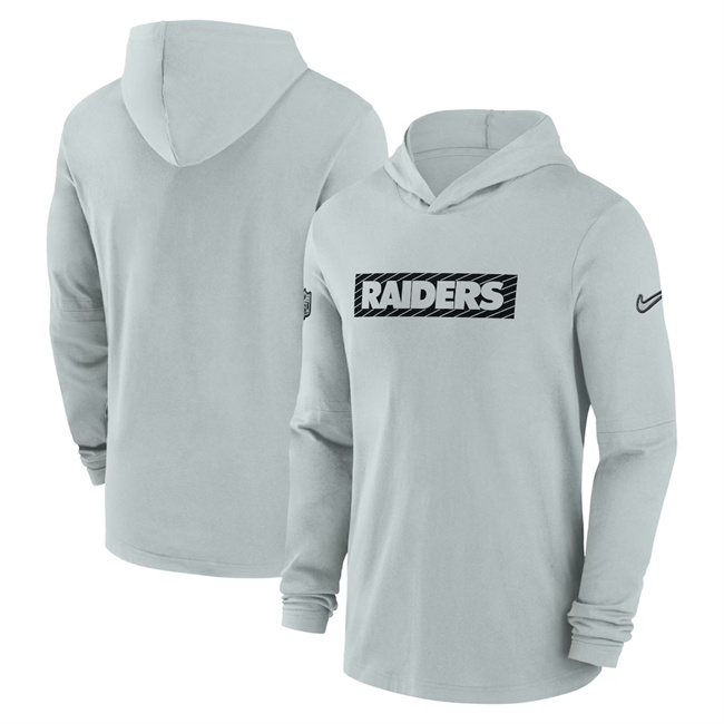 Men's Las Vegas Raiders Grey Sideline Performance Hoodie