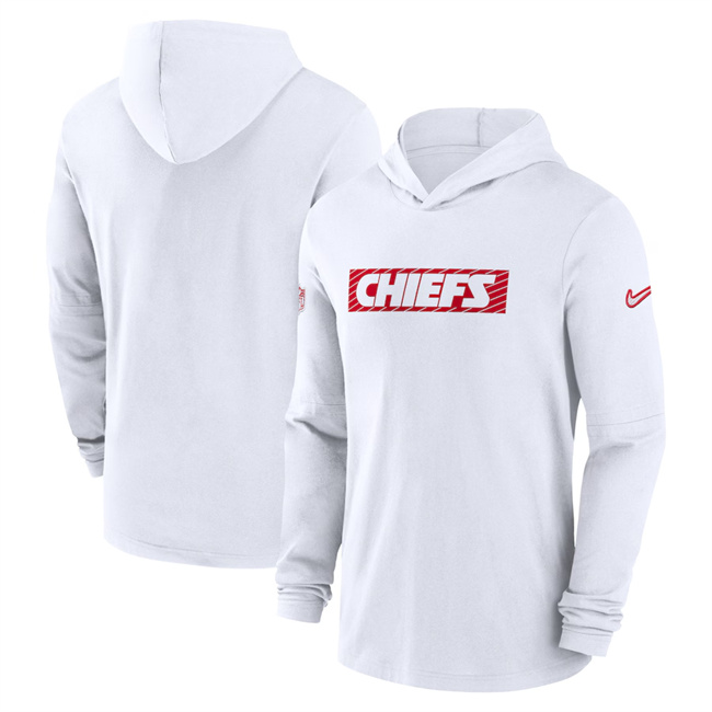 Men's Kansas City Chiefs White Sideline Performance Hoodie