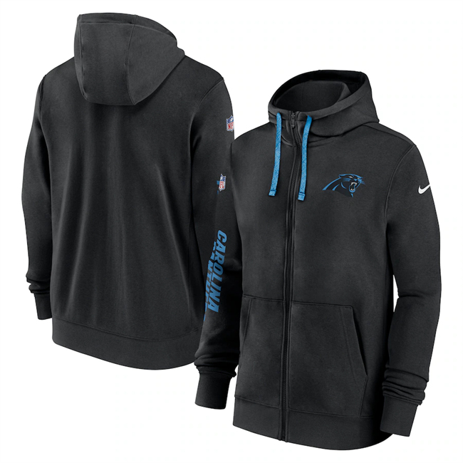 Men's Carolina Panthers Black 2024 Team Full-Zip Hoodie