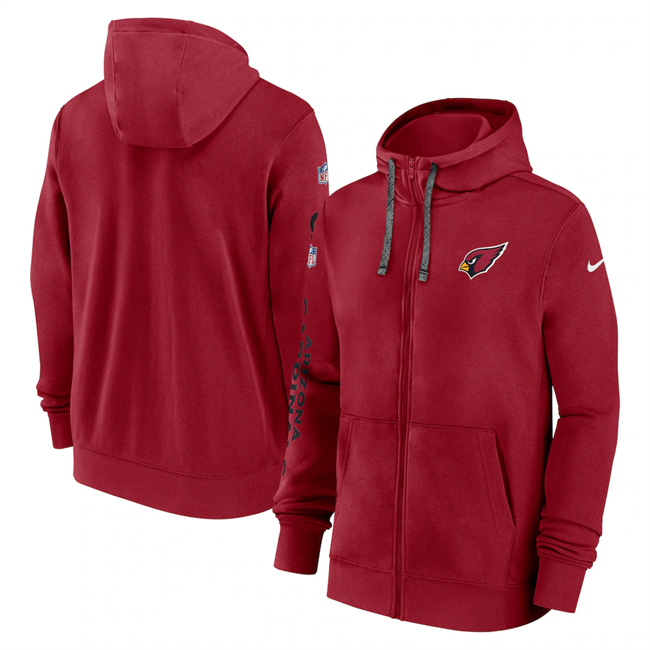 Men's Arizona Cardinals Red 2024 Team Full-Zip Hoodie