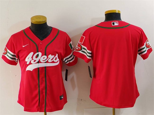 Youth San Francisco 49ers Blank Red Mexico With Patch Cool Base Stitched Baseball Jersey