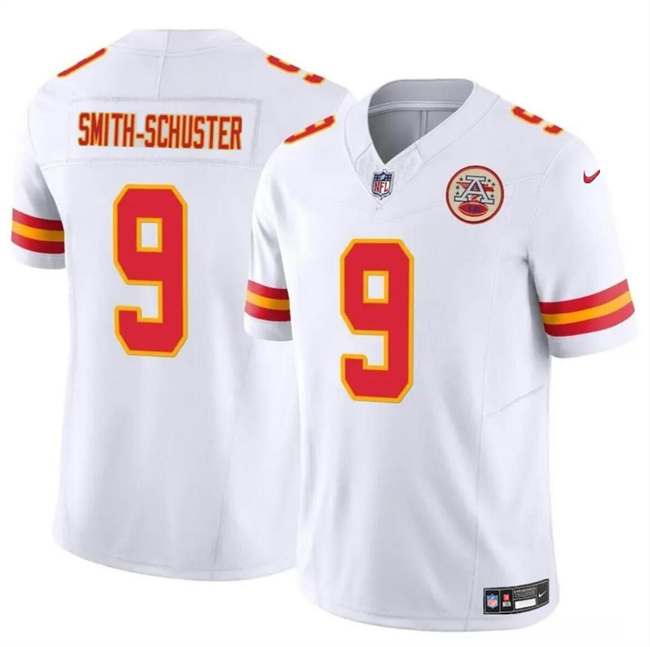 Men’s Kansas City Chiefs #9 JuJu Smith-Schuster White 2023 F.U.S.E Vapor Untouchable Limited Stitched Football Jersey