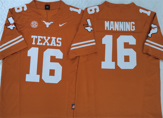 Men's Texas Longhorns #16 Peyton Manning Orange F.U.S.E Stitched Jersey