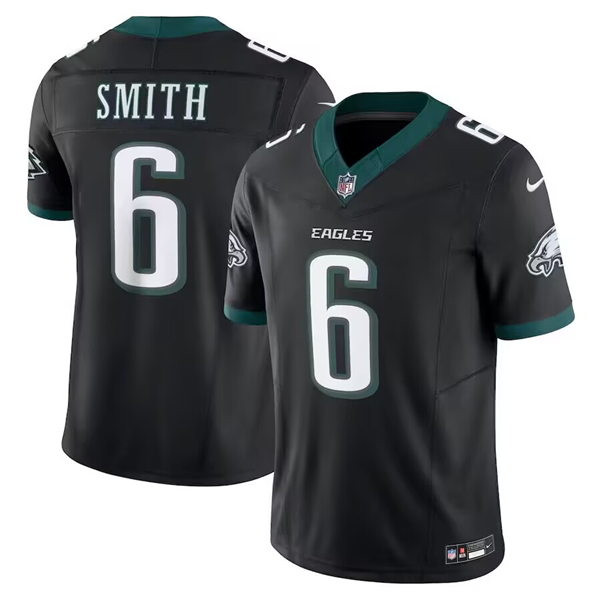 Men's Philadelphia Eagles #6 DeVonta Smith Black Front Special font F.U.S.E. Limited Football Stitched Jersey