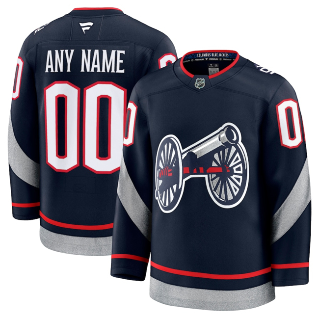 Custom Columbus Blue Jackets Navy 2024-25 Stitched Hockey Jersey