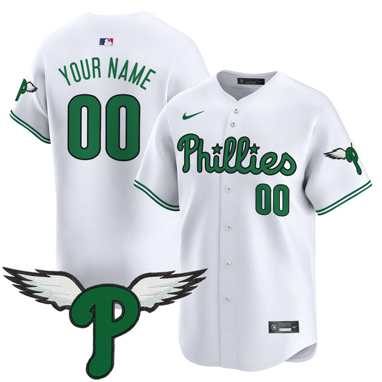 Philadelphia Phillies Active Player Custom White 2025 P eagles Patch Limited Stitched Baseball Jersey