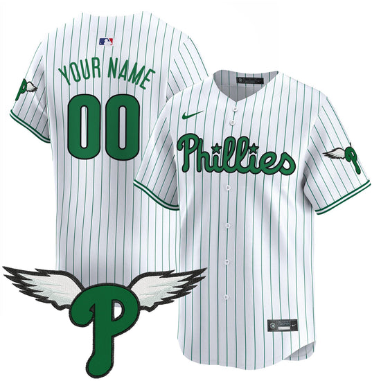 Philadelphia Phillies Active Player Custom Pinstripe 2025 P eagles Patch Limited Stitched Baseball Jersey