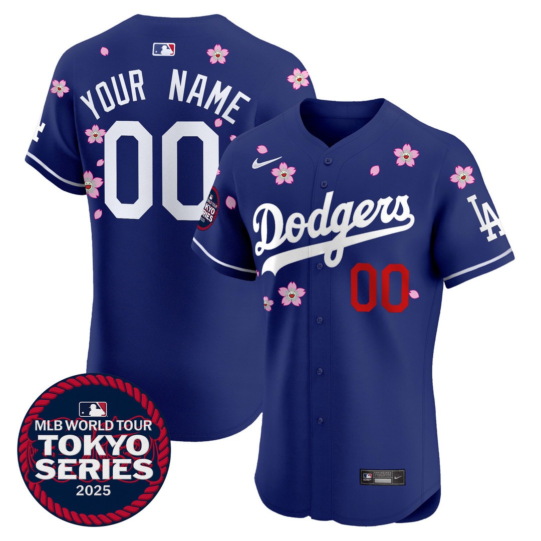 Dodgers Tokyo Series 2025 Royal Vapor Premier Elite Custom Jersey - Stitched