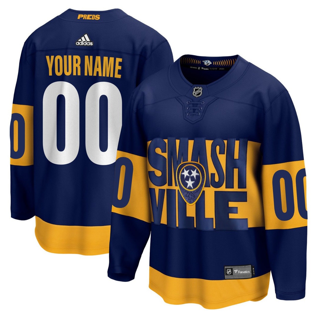 Nashville Predators 2022 Stadium Series Primegreen Hockey Custom Jersey - All Stitched