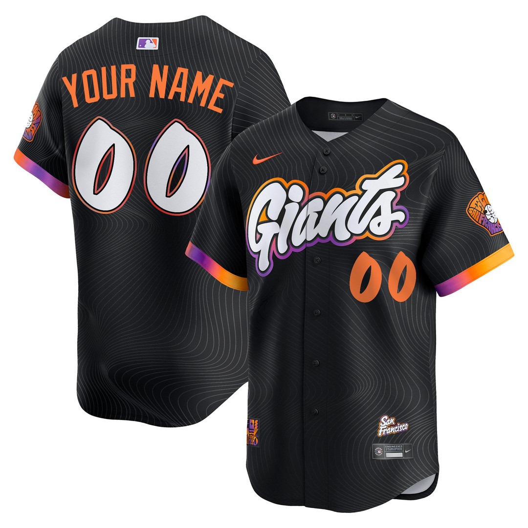 Youth San Francisco Giants Custom Anthracite 2025 City Connect Limited Stitched Baseball Jersey