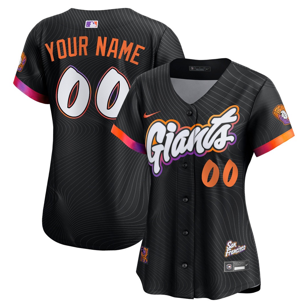 Women's San Francisco Giants Custom Anthracite 2025 City Connect Limited Stitched Baseball Jersey
