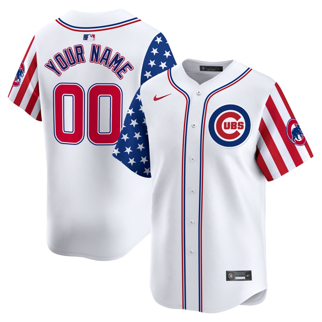 Chicago Cubs Custom White Independence Day Vapor Limited Stitched Baseball Jersey