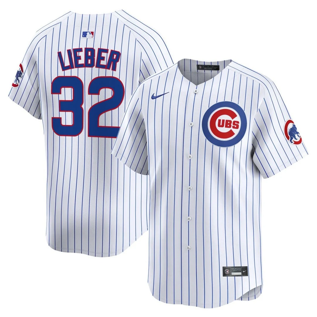 Men's Chicago Cubs #32 Jon Lieber Nike Home White Vapor Limited Stitched MLB Baseball Jersey