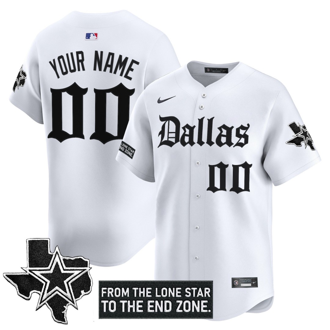 Dallas Cowboys Active Player Custom 'Gothic Lone Star Edition' Vapor Limited Baseball Jersey Alternate - All Stitched