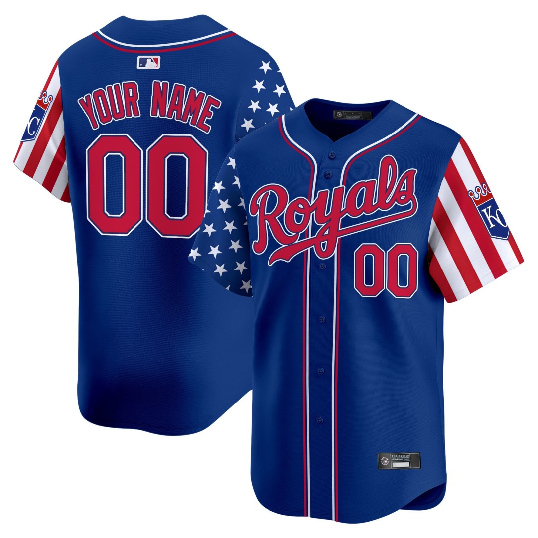 Kansas City Royals Active Player Custom Royal 2025 Independence Day Limited Stitched Baseball Jersey