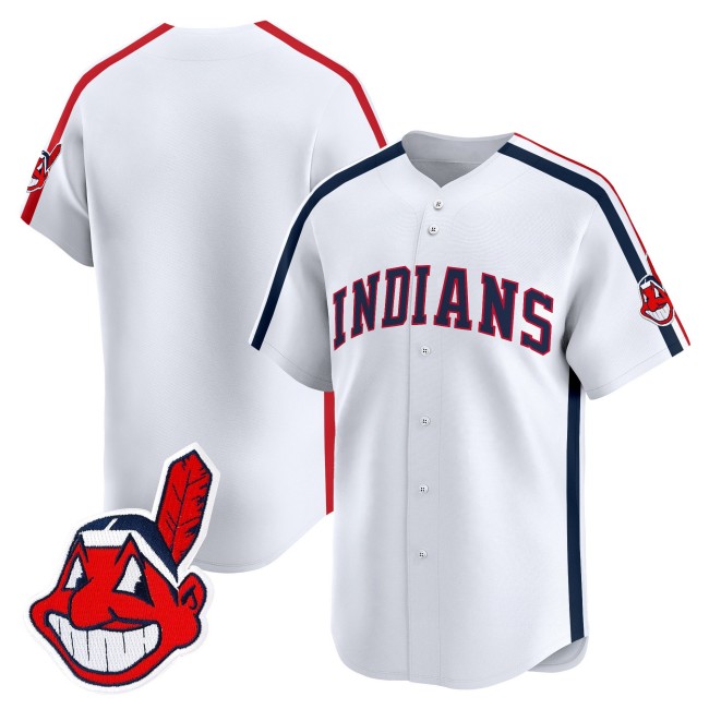 Men's Cleveland Indians Blank White Ricky 'Wild Thing' Vaughn Limited Jersey