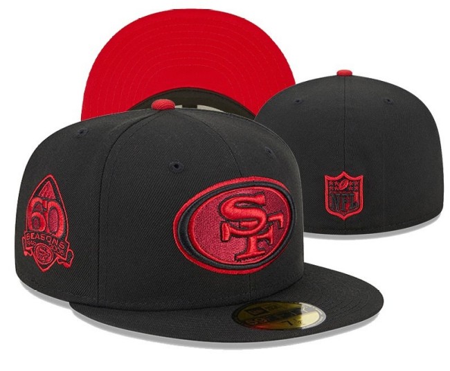 San Francisco 49ers Fitted Hats - Black