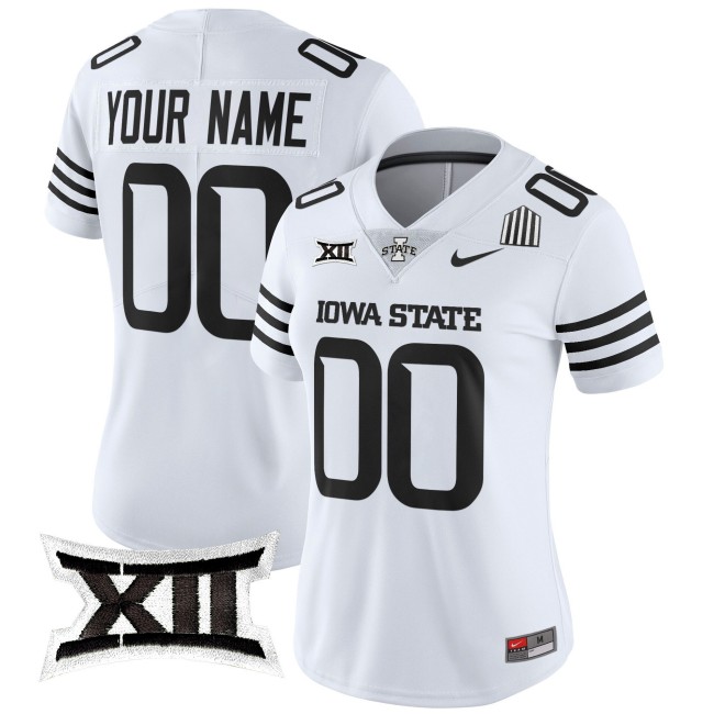 All-Gender Iowa State Cyclones Custom 2024 F.U.S.E. Vapor Limited Big 12 XII Patch College Football Stitched White Limited Jersey