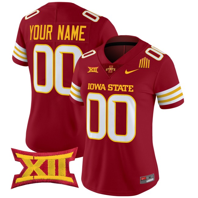 All-Gender Iowa State Cyclones Custom 2024 F.U.S.E. Vapor Limited Big 12 XII Patch College Football Stitched Cardinal Jersey