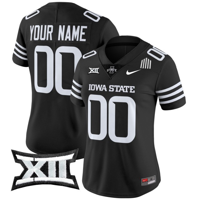 All-Gender Iowa State Cyclones Custom 2024 F.U.S.E. Vapor Limited Big 12 XII Patch College Football Stitched Black Jersey