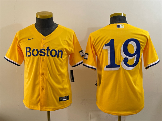 Youth Boston Red Sox #19 Roman Anthony Gold City Connect Stitched Baseball Jersey