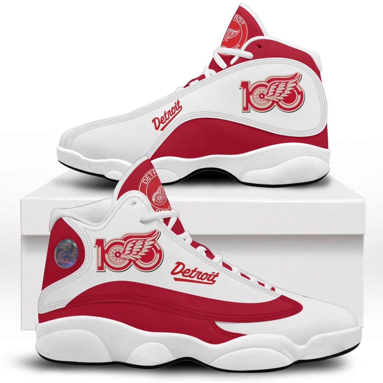 Detroit Red Wings 100th Red White AJ13 Shoes Detroit Red Wings 100th Red White AJ13 Shoes