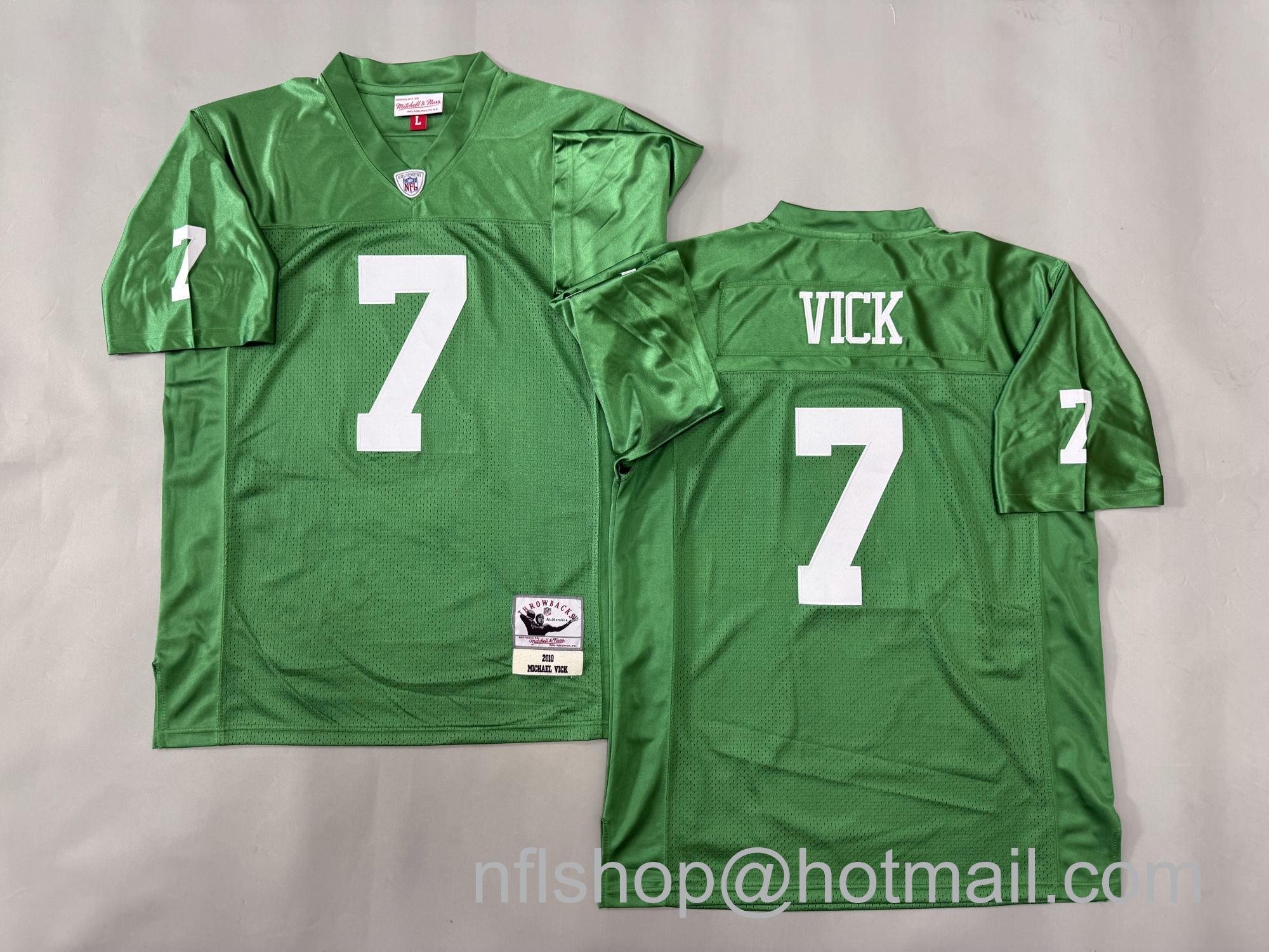 Men's Philadelphia Eagles #7 Michael Vick 2010 Kelly Green Mitchell & Ness Stitched Jersey