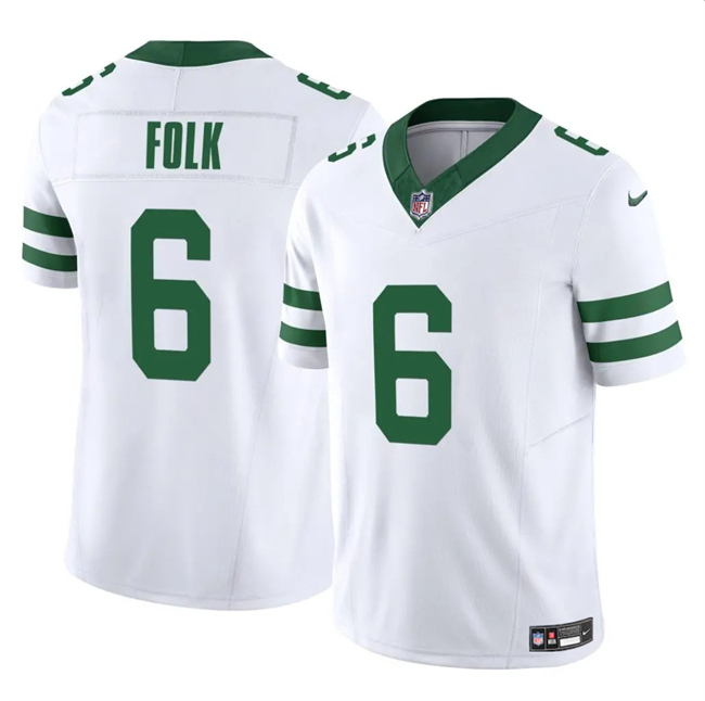 Men's New York Jets #6 Nick Folk White 2025 F.U.S.E. Vapor Untouchable Limited Stitched Jersey Men's New York Jets #6 Nick Folk White 2025 F.U.S.E. Vapor Untouchable Limited Stitched Jersey