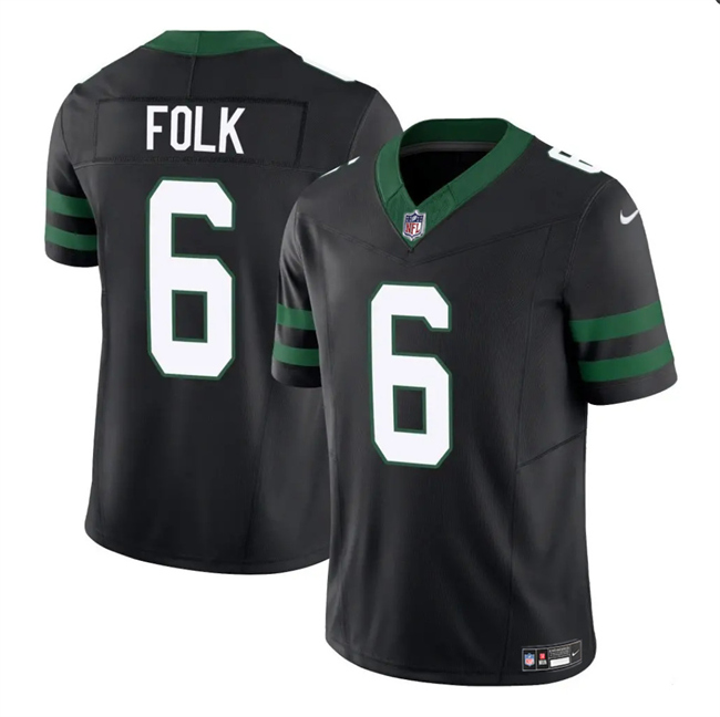 Men's New York Jets #6 Nick Folk Black 2025 F.U.S.E. Vapor Untouchable Limited Stitched Jersey Men's New York Jets #6 Nick Folk Black 2025 F.U.S.E. Vapor Untouchable Limited Stitched Jersey