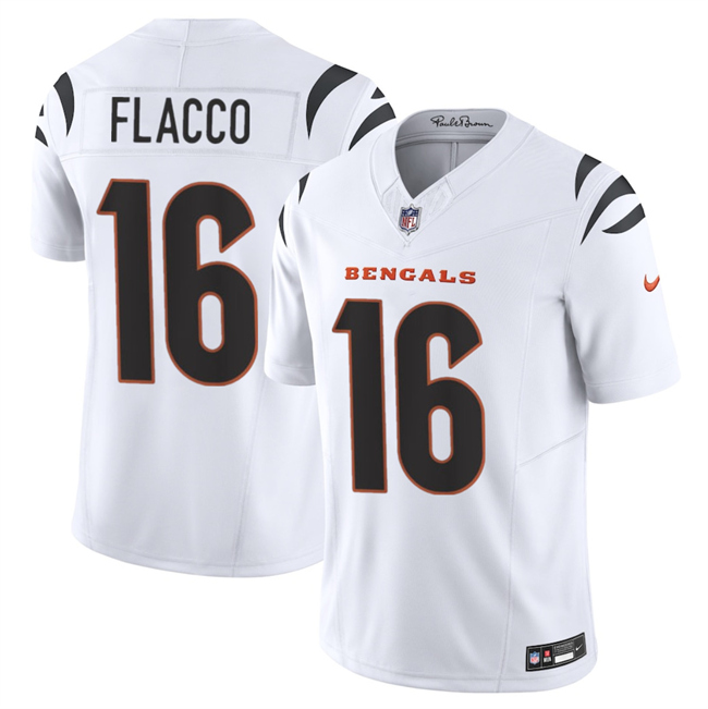 Men's Cincinnati Bengals #16 Joe Flacco White 2025 F.U.S.E. Vapor Untouchable Limited Stitched Football Jersey Men's Cincinnati Bengals #16 Joe Flacco White 2025 F.U.S.E. Vapor Untouchable Limited Stitched Football Jersey