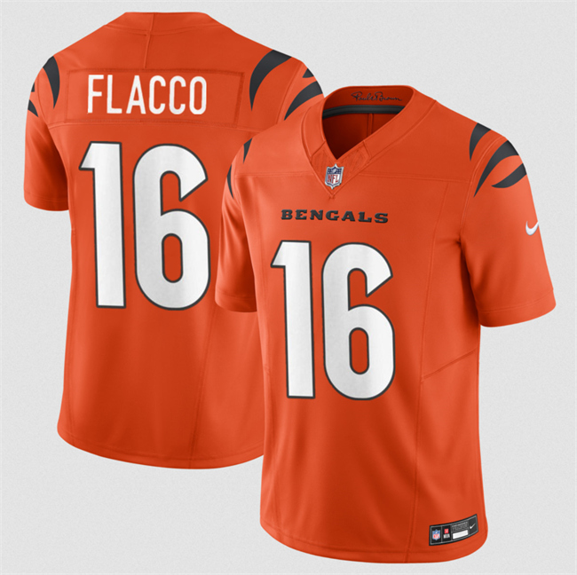 Men's Cincinnati Bengals #16 Joe Flacco Orange 2025 F.U.S.E. Vapor Untouchable Limited Stitched Football Jersey Men's Cincinnati Bengals #16 Joe Flacco Orange 2025 F.U.S.E. Vapor Untouchable Limited Stitched Football Jersey