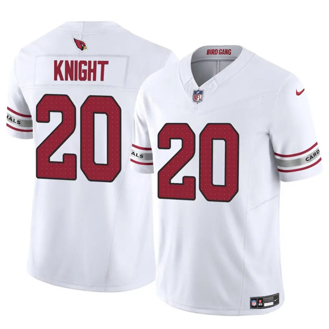 Men's Arizona Cardinals #20 Bam Knight White 2025 F.U.S.E. Vapor Untouchable Limited Stitched Jersey Men's Arizona Cardinals #20 Bam Knight White 2025 F.U.S.E. Vapor Untouchable Limited Stitched Jersey